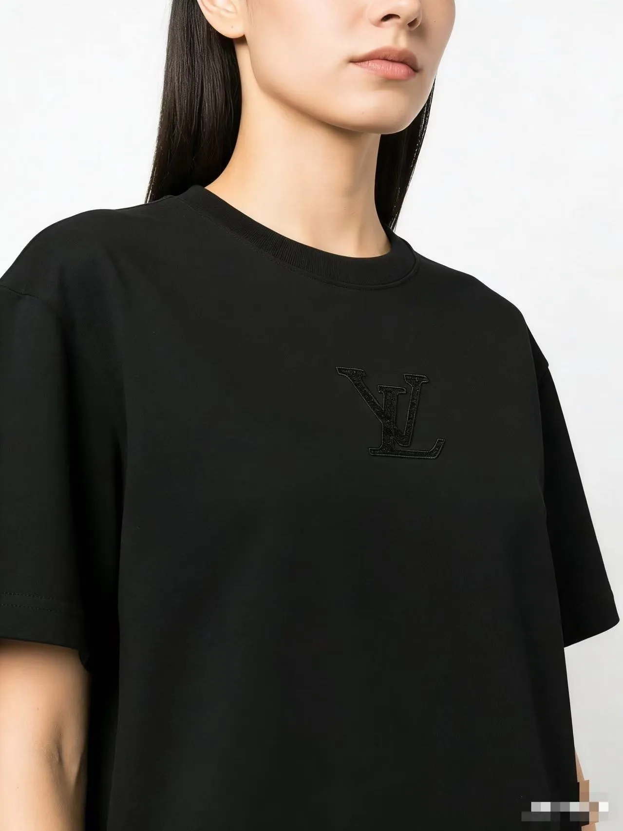 Louis Vuitton/Louis Vuitton chest dark pattern old flower embroidered short sleeves